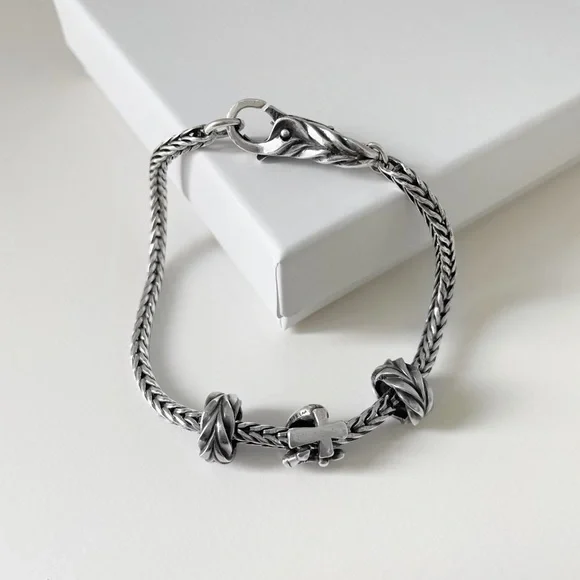 Trollbeads Bracelet | Foxtail Clasp | Foxtail Spacers - Picture 2 of 3
